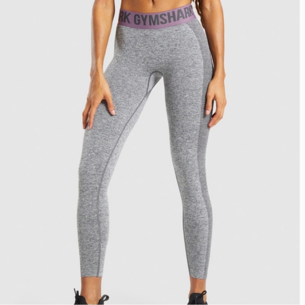 Gymshark Flex Ride Leggings Size Large Marl Mallow Purple EUC B1